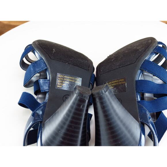 Karen Scott Size 6.5 Strappy Heel Blue Synthetic M Width Neema - Picture 9 of 10